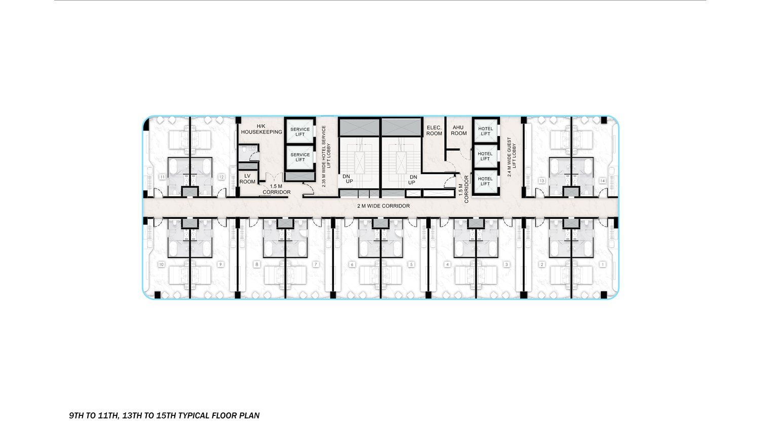 Typical Hotel Floor - The Signature Hospitality Address floor plan, Le Meridien by Newstone